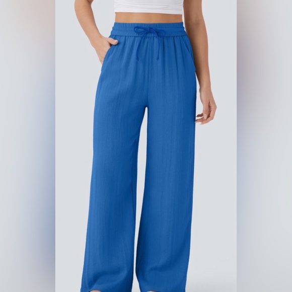 HALARA Pants - NEW Halara Women's High Waisted Drawstring Blue Wide-Leg Pants
Size L